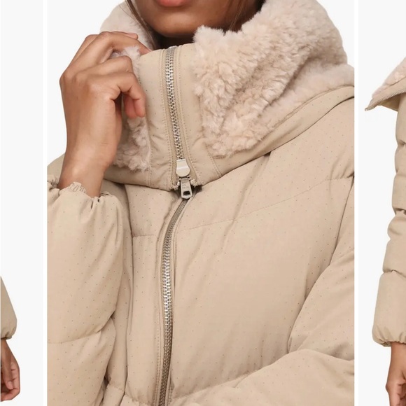 NWT Avec Lec Filles Faux Shearling Detail Puffer Jacket - Picture 1 of 12